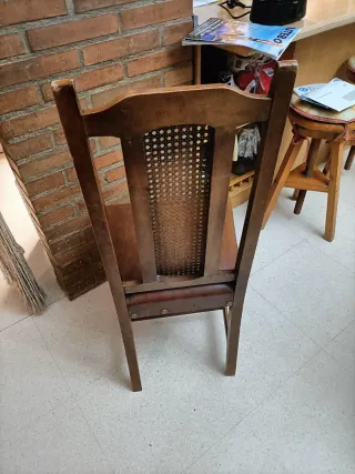 Sillas de comedor madera y cuero