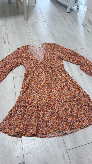 Vestido estampado floral manga larga