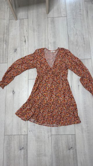 Vestido estampado floral manga larga