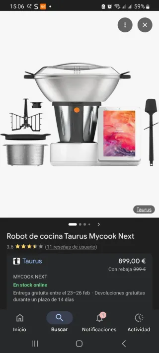 Robot Cocina Taurus Mycook Next