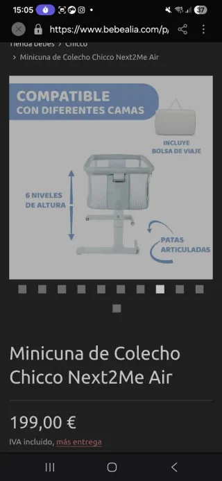 Minicuna Colecho Chicco Next2Me Air