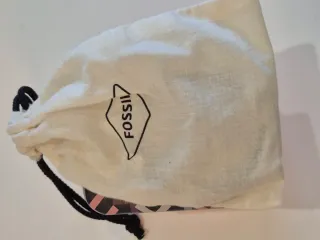 Pulsera Fossil Cuero Negro y Plata