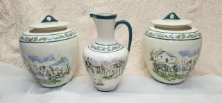 Juego Cerámica Antiguo Jarra y jarrones muy hermos