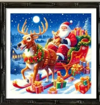 Kit Punto Cruz Santa Claus y Reno