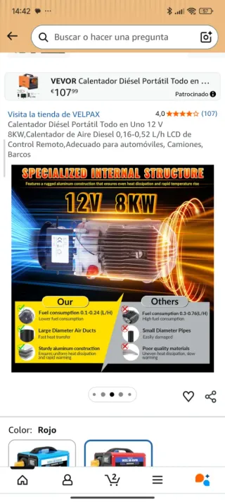 Precio negociable Calentador Diesel VELPAX DD48-PR