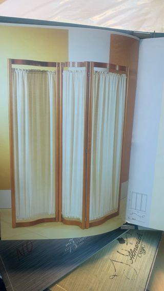 Biombo madera y tela