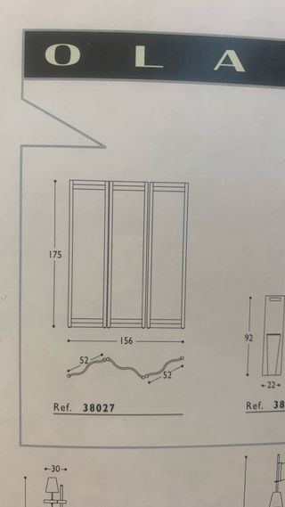 Biombo madera y tela