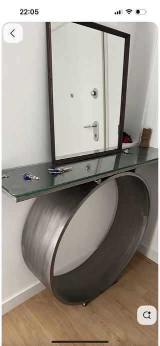 Aparador Acero Inoxidable y Cristal