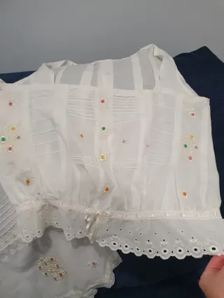 Enagua Fallera Adulta Blanca Bordada