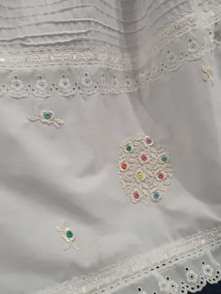 Enagua Fallera Adulta Blanca Bordada