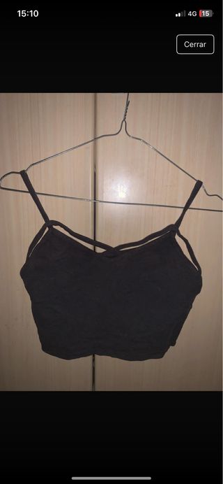 Top marron tirantes cruzados