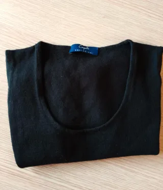 Top nero Capelli Collezioni misto lana merinos