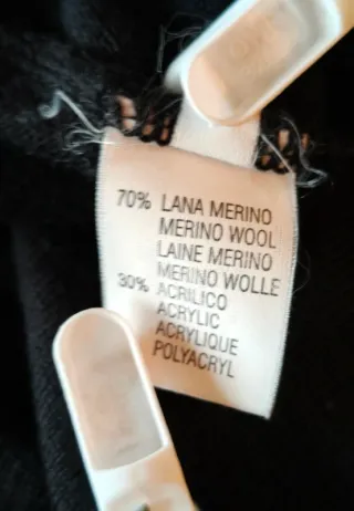 Top nero Capelli Collezioni misto lana merinos