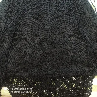 Falda midi ganchillo negra nueva