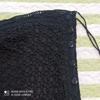 Falda midi ganchillo negra nueva