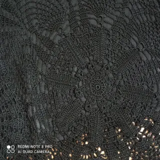 Falda midi ganchillo negra nueva