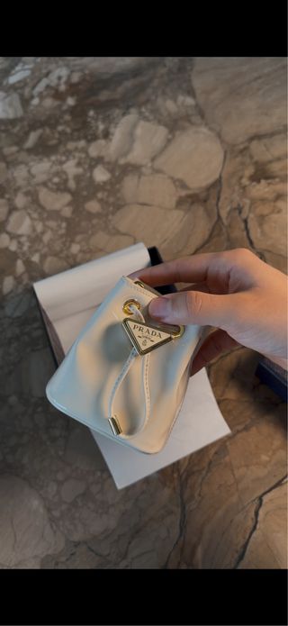 Bolso Prada Piel Cordero Blanco Dorado