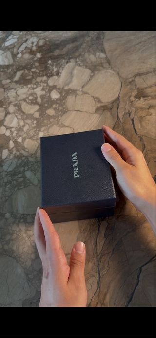 Bolso Prada Piel Cordero Blanco Dorado