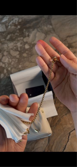 Bolso Prada Piel Cordero Blanco Dorado