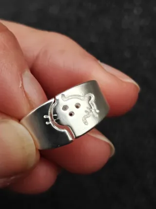 Anillo gatito nuevo ajustable