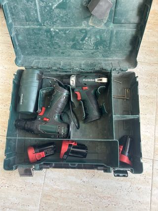 Maletín Metabo con taladro y baterías