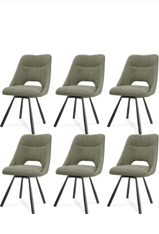 Juego de 6 sillas de comedor verdes