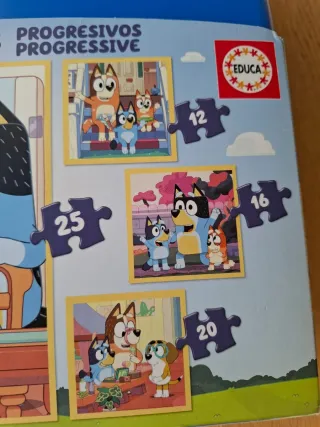 Maletín Bluey 4 Puzzles Progresivos Educa