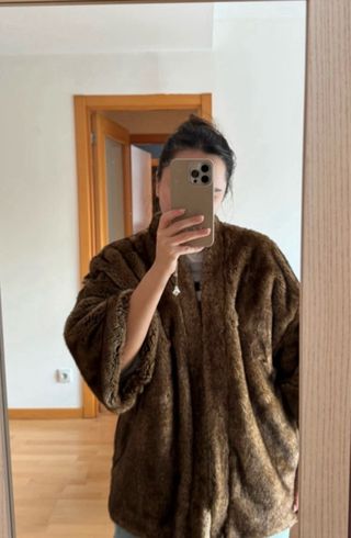 Abrigo vintage de pelo doble faz