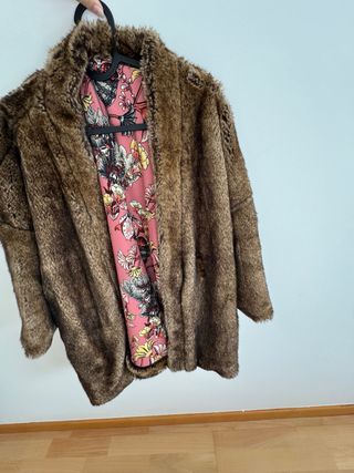 Abrigo vintage de pelo doble faz