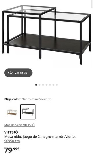 Mesa cristal y metal negra Ikea