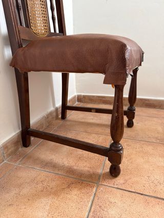 Silla de madera, rattan