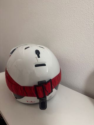 Casco esquí blanco CARRERA con gafas