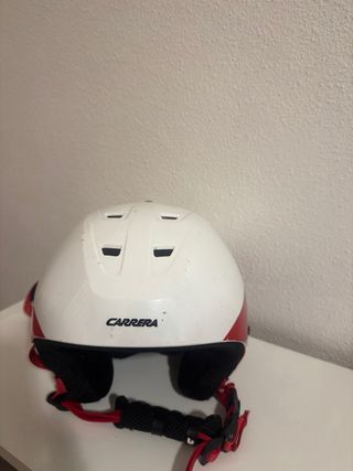 Casco esquí blanco CARRERA con gafas