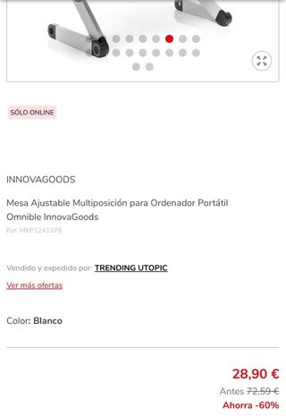 Mesa Portátil Ajustable InnovaGoods