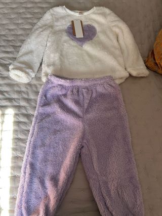 Pijama niña 2-3 años blanco y lila