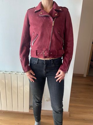 Cazadora Morgan ante burdeos