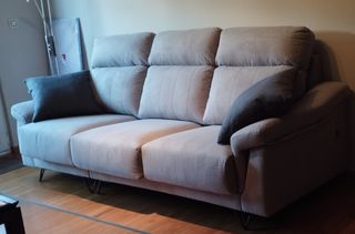 Sofá 3 plazas DVNStar gris con asientos deslizante