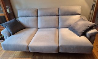 Sofá 3 plazas DVNStar gris con asientos deslizante