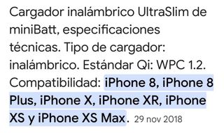 MINI BATT M1 Cargador Inalámbrico Negro