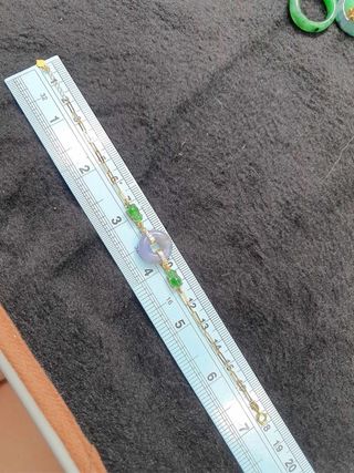 Pulsera Jadeíta A + Oro 18k + Diamante