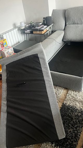 Sofá modular gris jaspeado 2,64m en buen estado