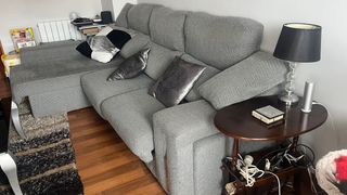 Sofá modular gris jaspeado 2,64m en buen estado