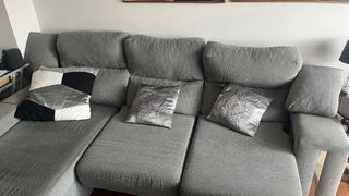 Sofá modular gris jaspeado 2,64m en buen estado