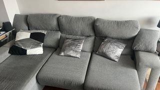 Sofá modular gris jaspeado 2,64m en buen estado