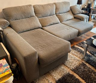 Sofá modular gris jaspeado 2,64m en buen estado