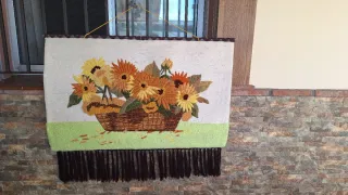 Tapiz de tela con flores de girasol