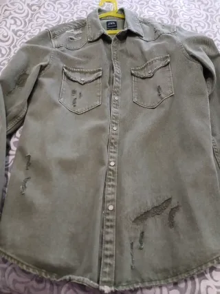 Sobrecamisa Zara Caballero Verde Militar