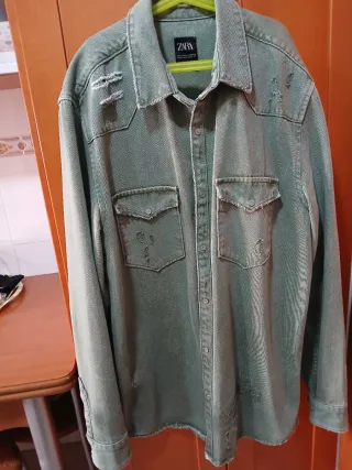 Sobrecamisa Zara Caballero Verde Militar