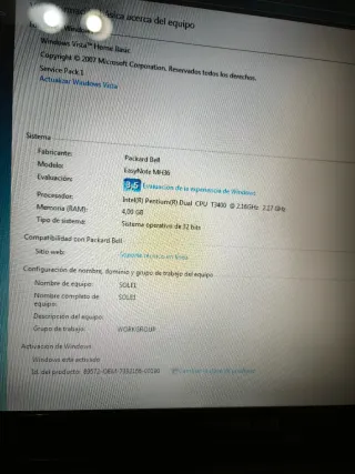 Packard Bell Portátil Negro/Plateado