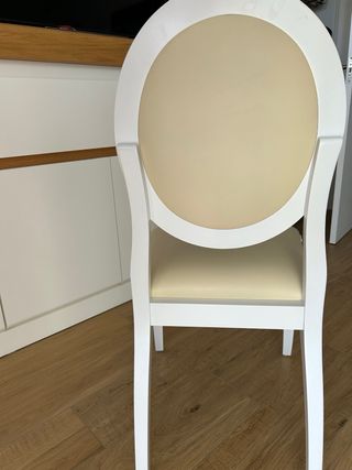 Lote 4 Sillas Tapizadas Piel Beige